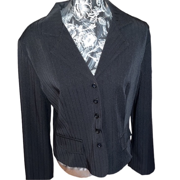 BREAKIN’LOOSE Jackets & Blazers - BREAKING’ LOOSE size XL black on black stripe  blazer / jacket NWOT